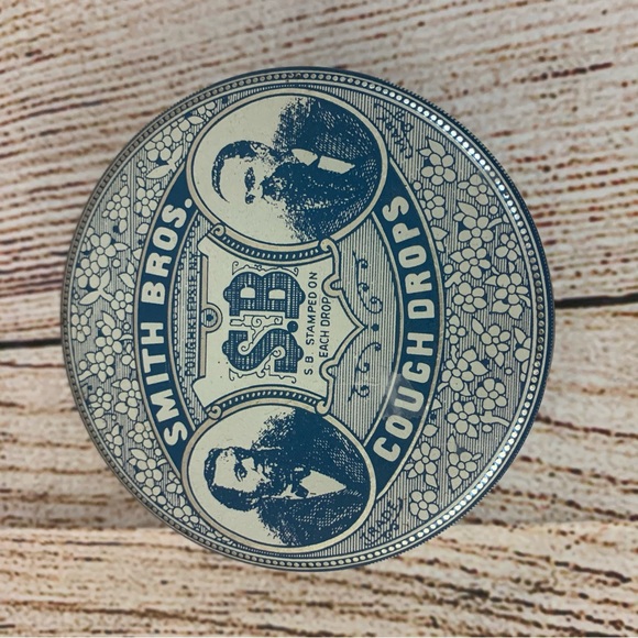 Vintage Smith Bros. Cough Drops Tin Can circle air tight - Picture 4 of 10